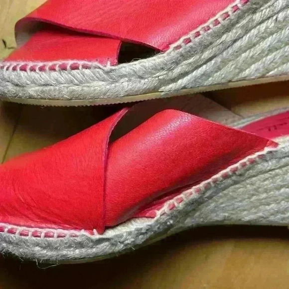 Bettye Muller Espadrille Wedge Leather- Size 41 / US 10 〰️ Red - Picture 6 of 13